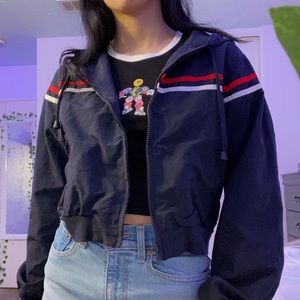 Brandy Melville cropped zip up jacket w a hoodie